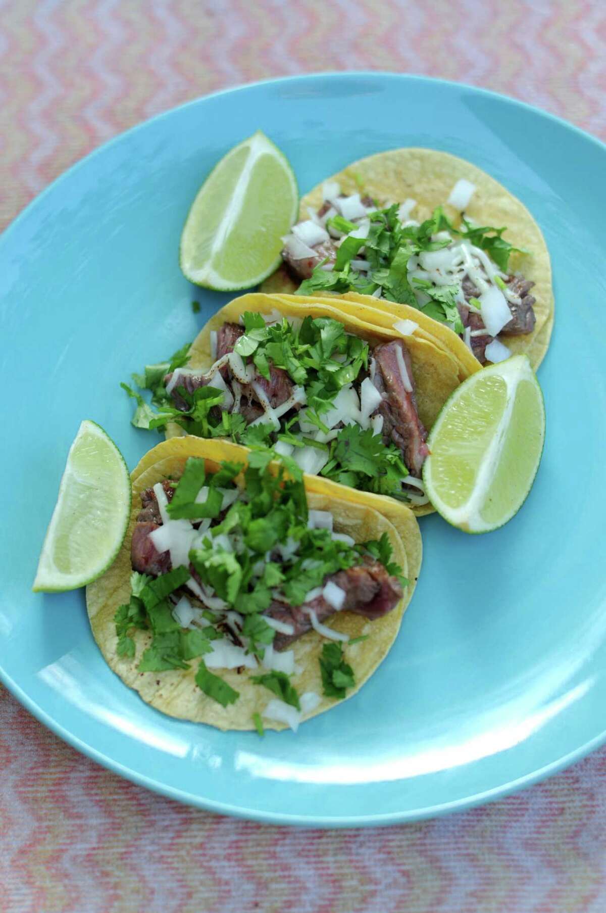 Chipotle- and Lime-Marinated Skirt Steak Street Tacos