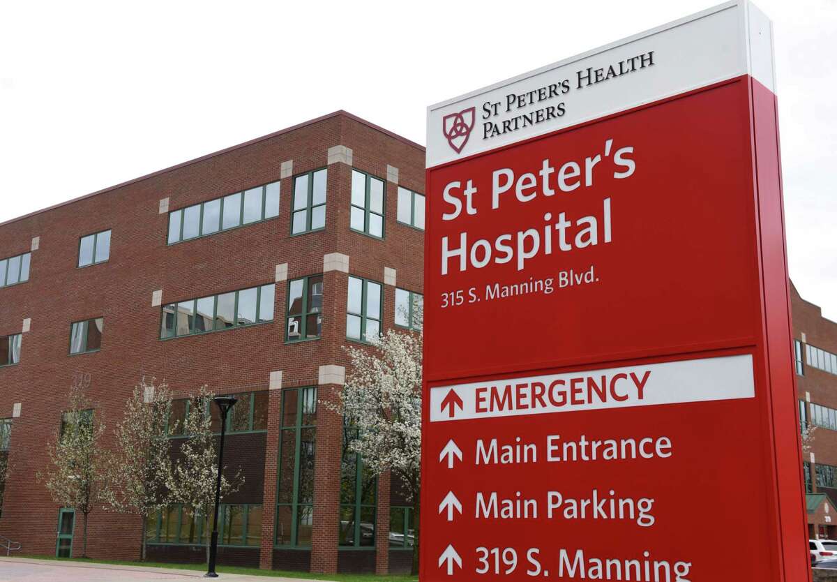Exterior of St. Peter's Hospital. (Will Waldron/Times Union)