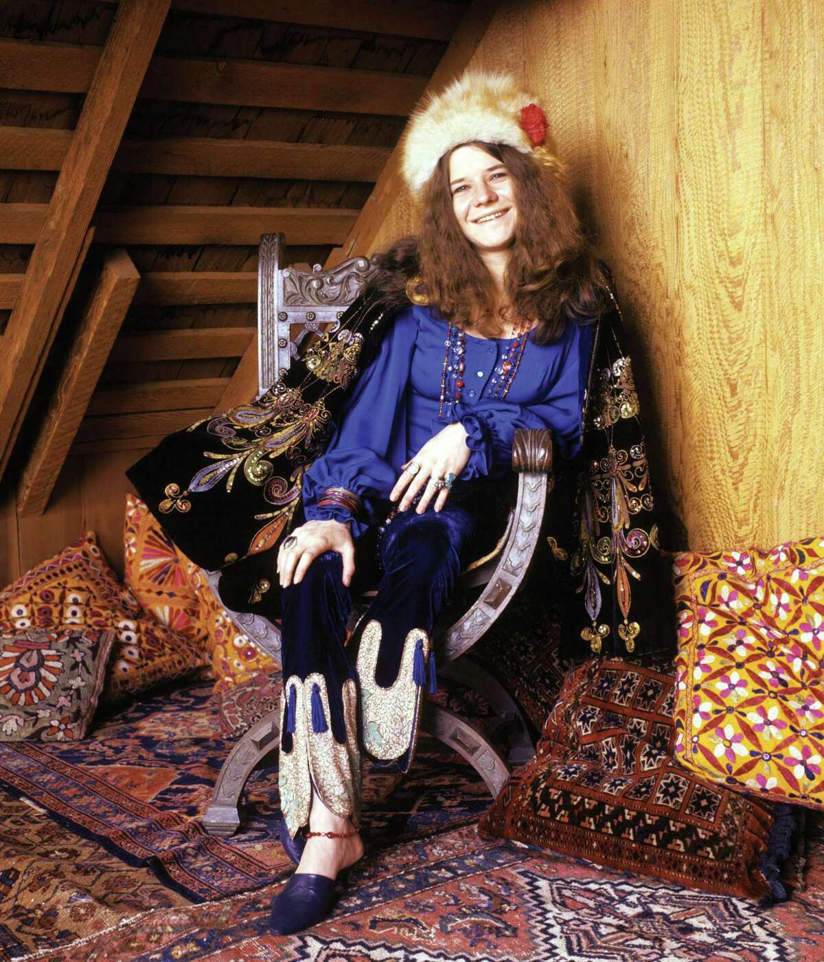 Janis Joplin at Spaulding Taylor's house in San Francisco