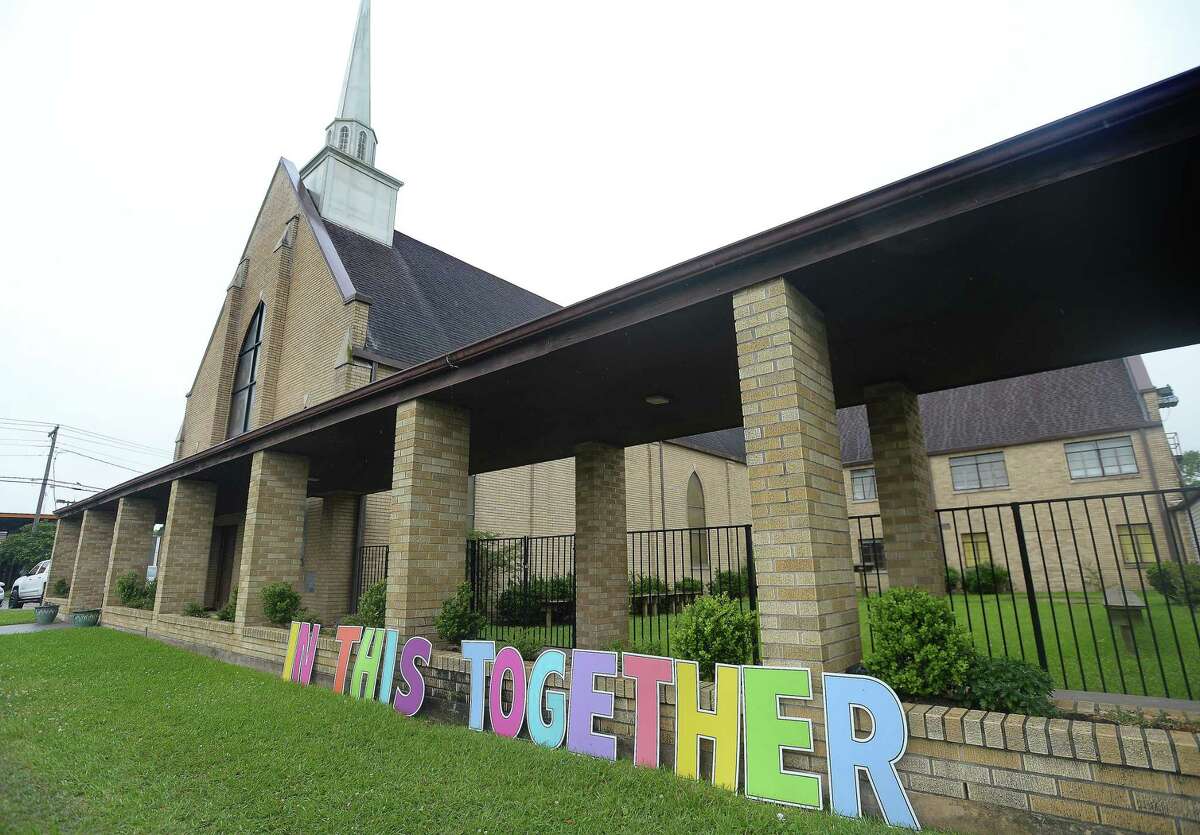 A colorful message of solidarity sits outside First United Methodist Church in Vidor. Photo taken Monday, April 6, 2020 Kim Brent/The Enterprise