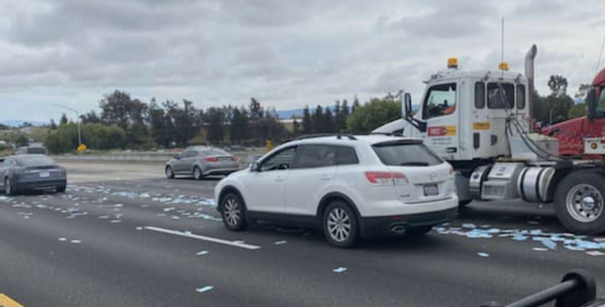 An unidentified man dumped over a thousand medical masks onto I-880 southbound in Union City on Wednesday afternoon, according to the California Highway Patrol.