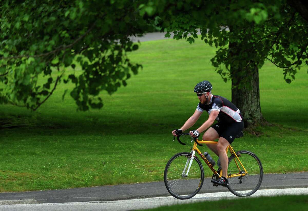 A bike takes a ride trough Old Mine Park in Trumbull, Conn. on Tuesday June 18, 2013.