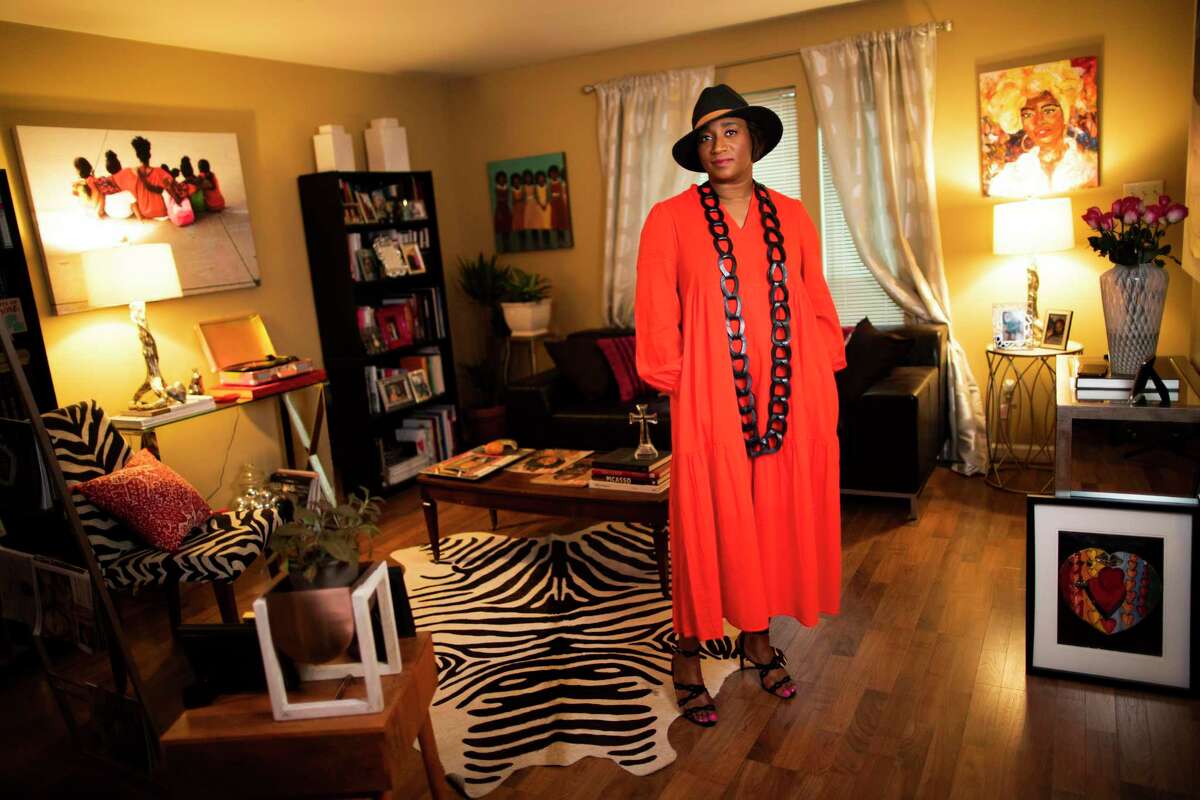 Houston Community College’s Andrea Bonner poses in her Missouri City home