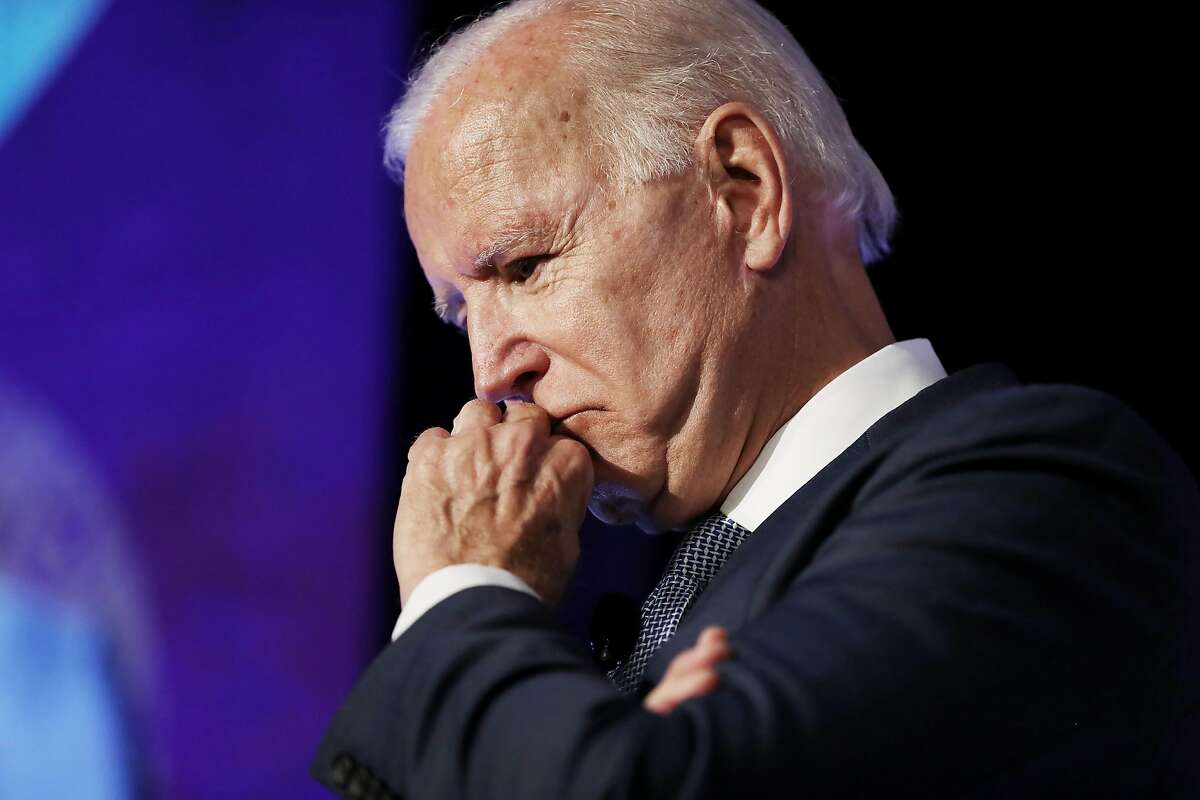 LOS ANGELES, CALIFORNIA - OCTOBER 04: Democratic U.S. presidential candidate and former Vice President Joe Biden pauses while speaking at the SEIU Unions for All Summit on October 4, 2019 in Los Angeles, California. Eight Democratic Presidential candidate