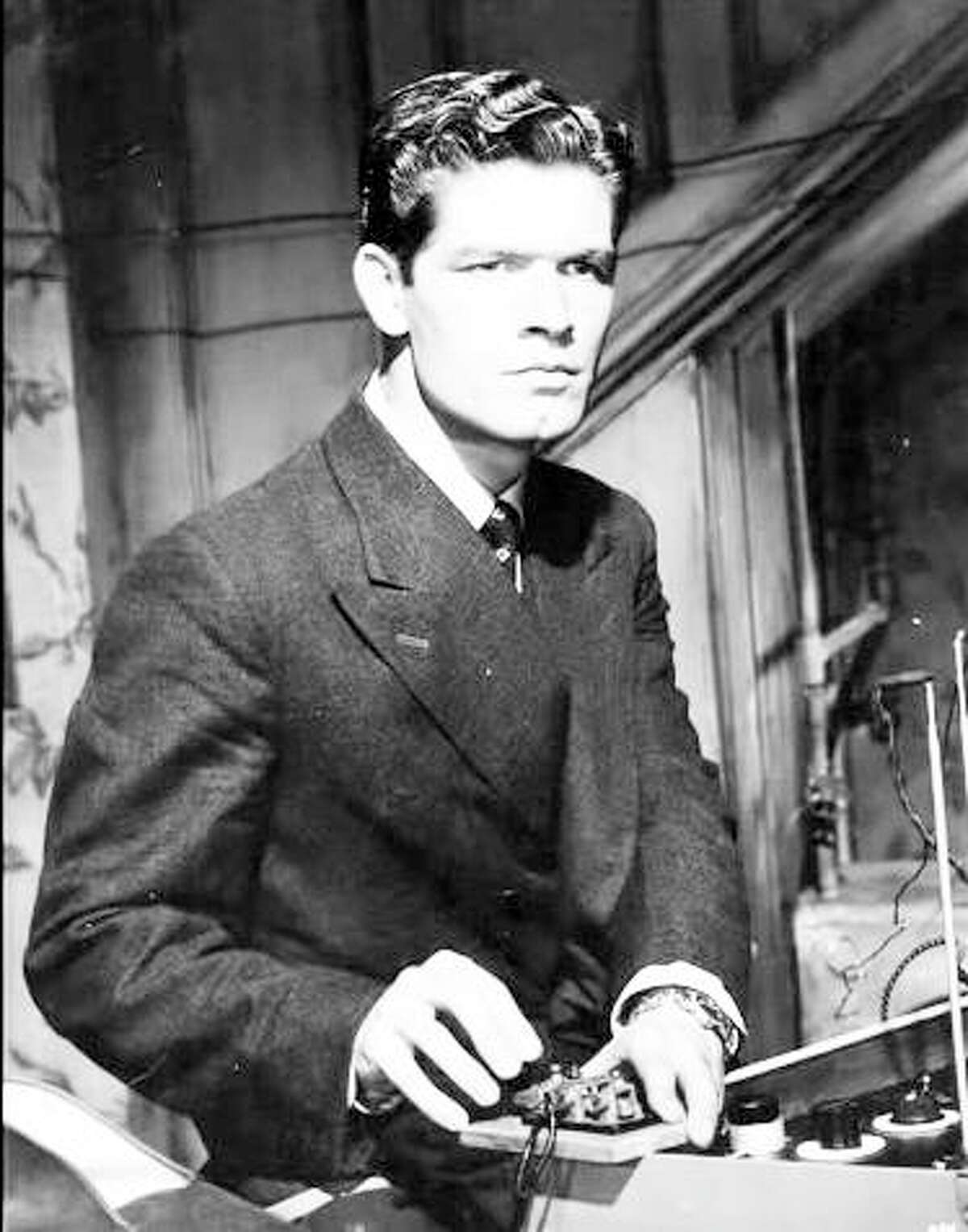 A very young Stephen Boyd as Nazi spy Patrick O’Reilly, in 1956’s “The Man Who Never Was,” his first movie role.