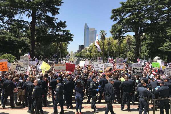 Chp Arrests Protesters In Sacramento Who Defy Shelter In Place