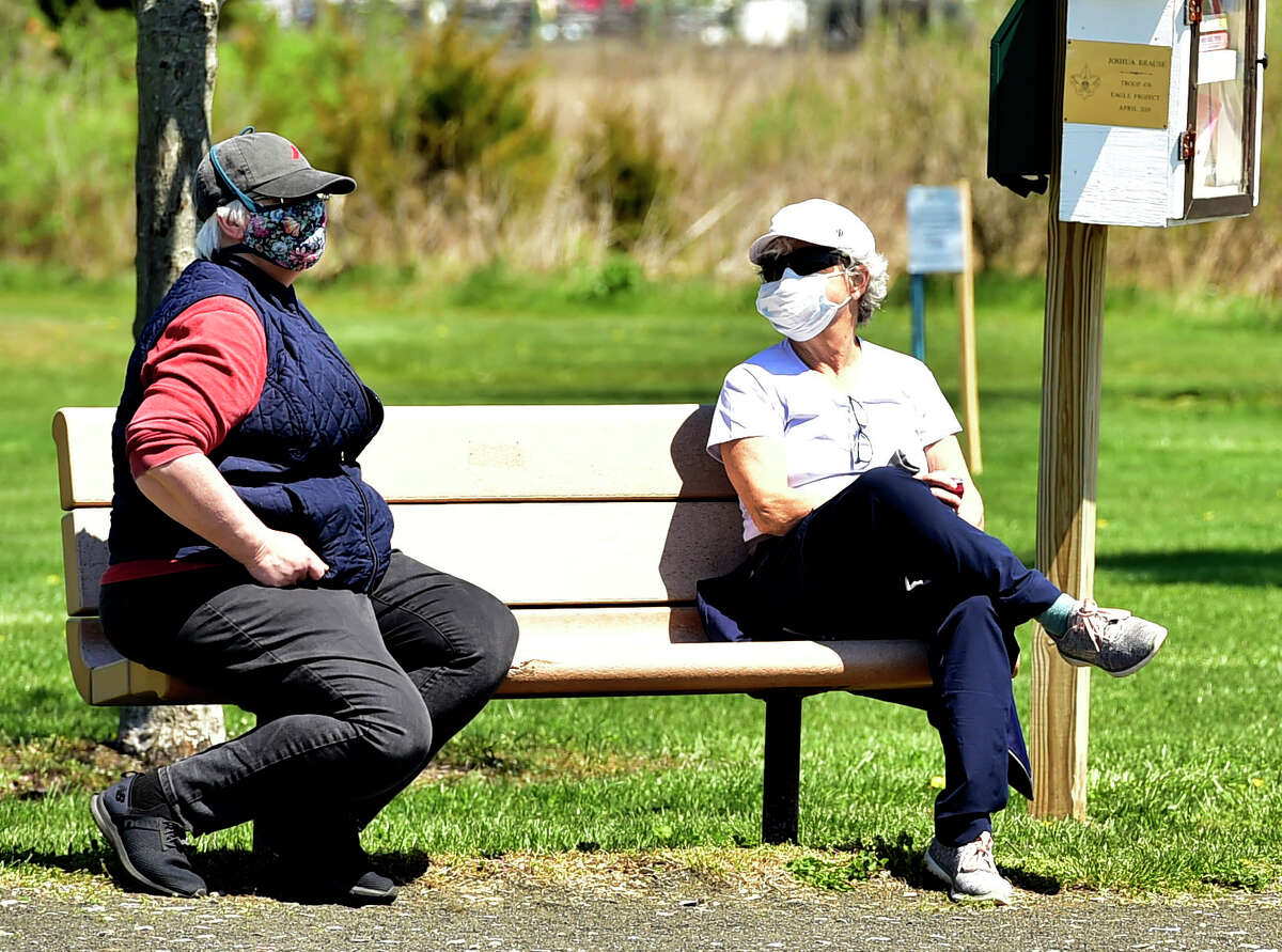 Guilford, Connecticut, Saturday, May 2, 2020: People enjoy the warmth and sunshine Saturday at Jacob's Beach in Guilford during the Coronavirus / Covid-19 pandemic.