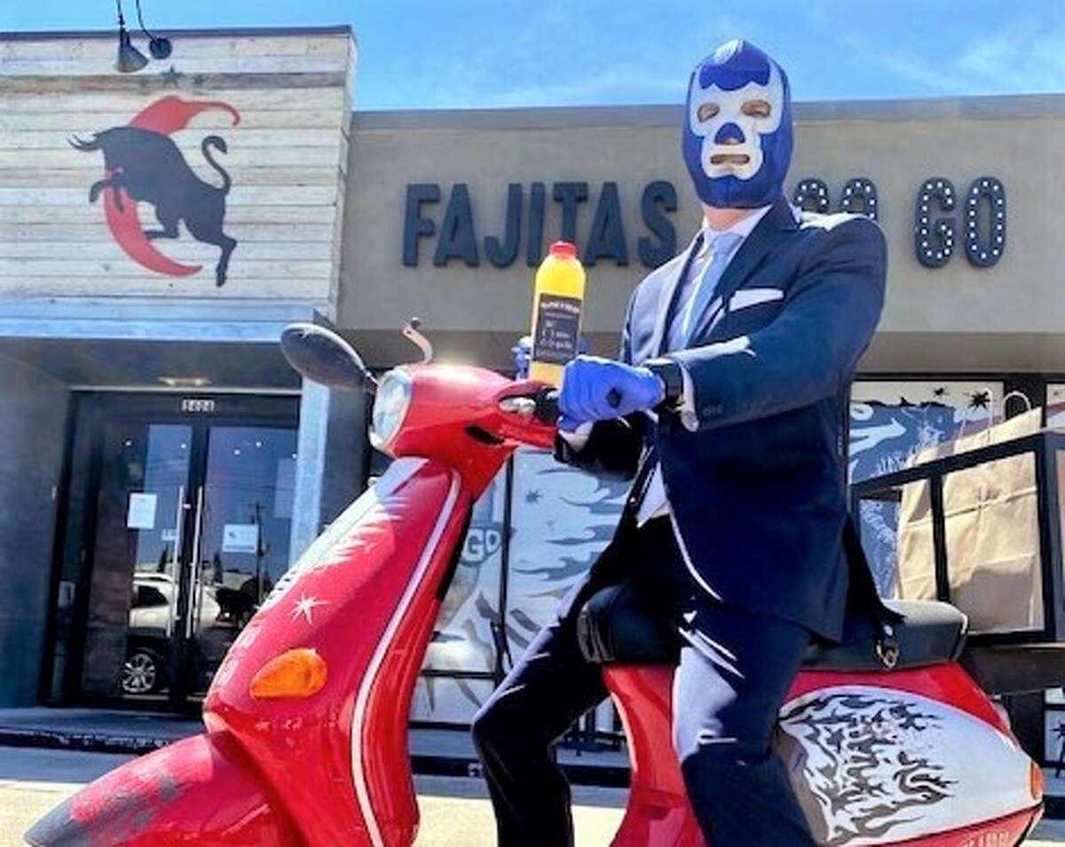 Fajitas A Go Go: Order food for delivery by a driver wearing a luchador mask on Cinco de Mayo. Add your favorite tequila to the margarita agave mix ($15; makes eight to 10 drinks). Open daily from 11 a.m. to 9 p.m.  5404 Kirby Dr., 713-661-0501, www.fajitasagogo.com