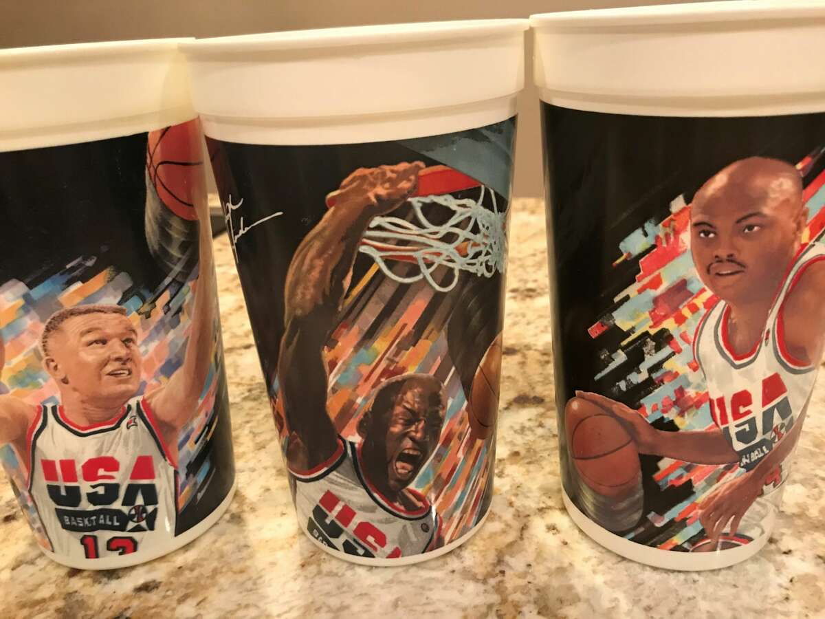 PHOTOS: A look at each member of the 1992 Dream Team McDonald's Dream Team commemorative cups from 1992 of Chris Mullin, Michael Jordan and Charles Barkley.