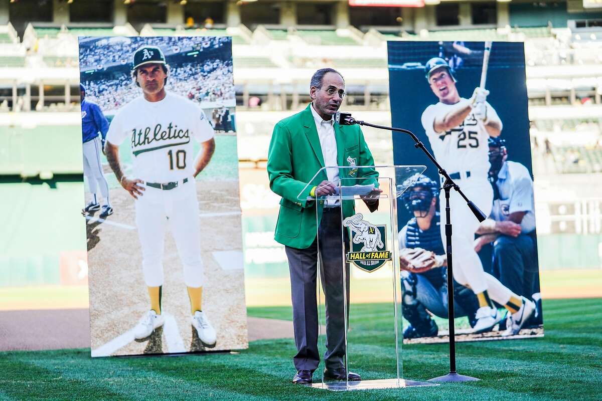 Former A's CEO Walter J. Haas took part in the team's Hall of Fame ceremony when his father, Walter A. Haas Jr. was inducted in 2019.
