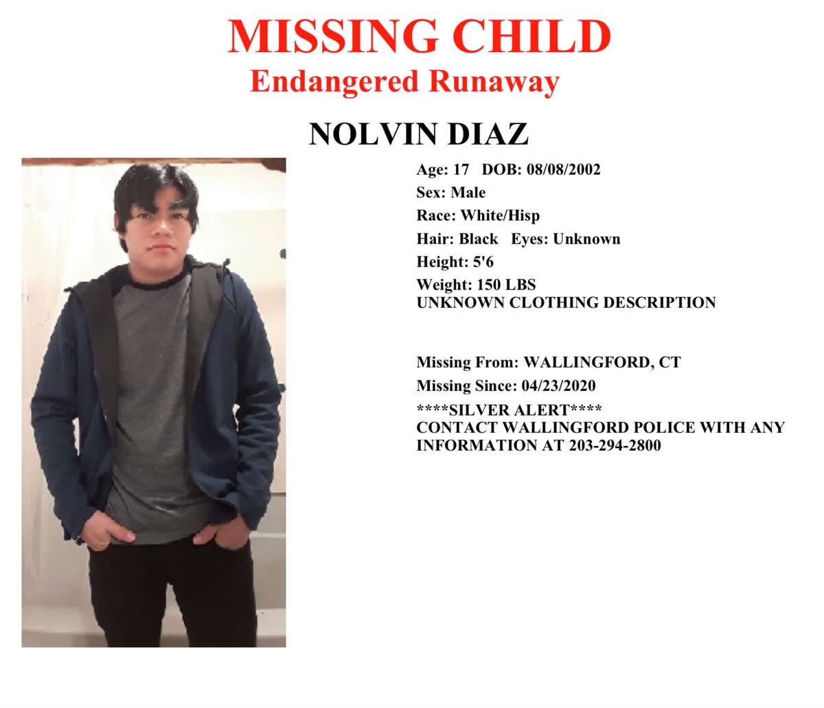 A silver alert issued for Nolvin Diaz before he was found dead.