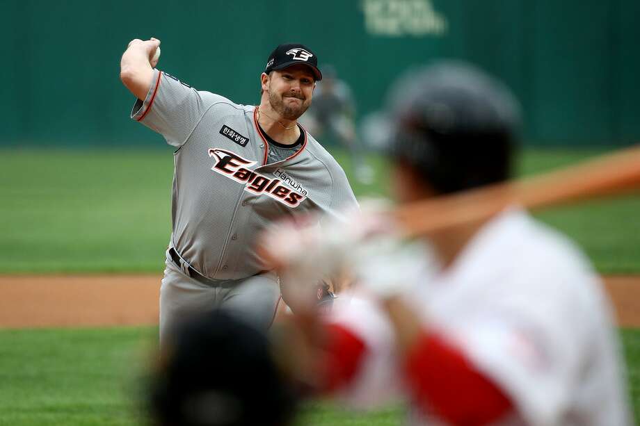 INCHEON, SOUTH KOREA - MAY 05: (EDITORIAL USE ONLY) Pitcher Warwick Saupold of Hanwha Eagles throws during the Korean Baseball Organization (KBO) League opening game between SK Wyverns and Hanwha Eagles at the empty SK Happy Dream Ballpark on May 05, 2020 in Incheon, South Korea. Photo: Chung Sung-Jun, Getty Images