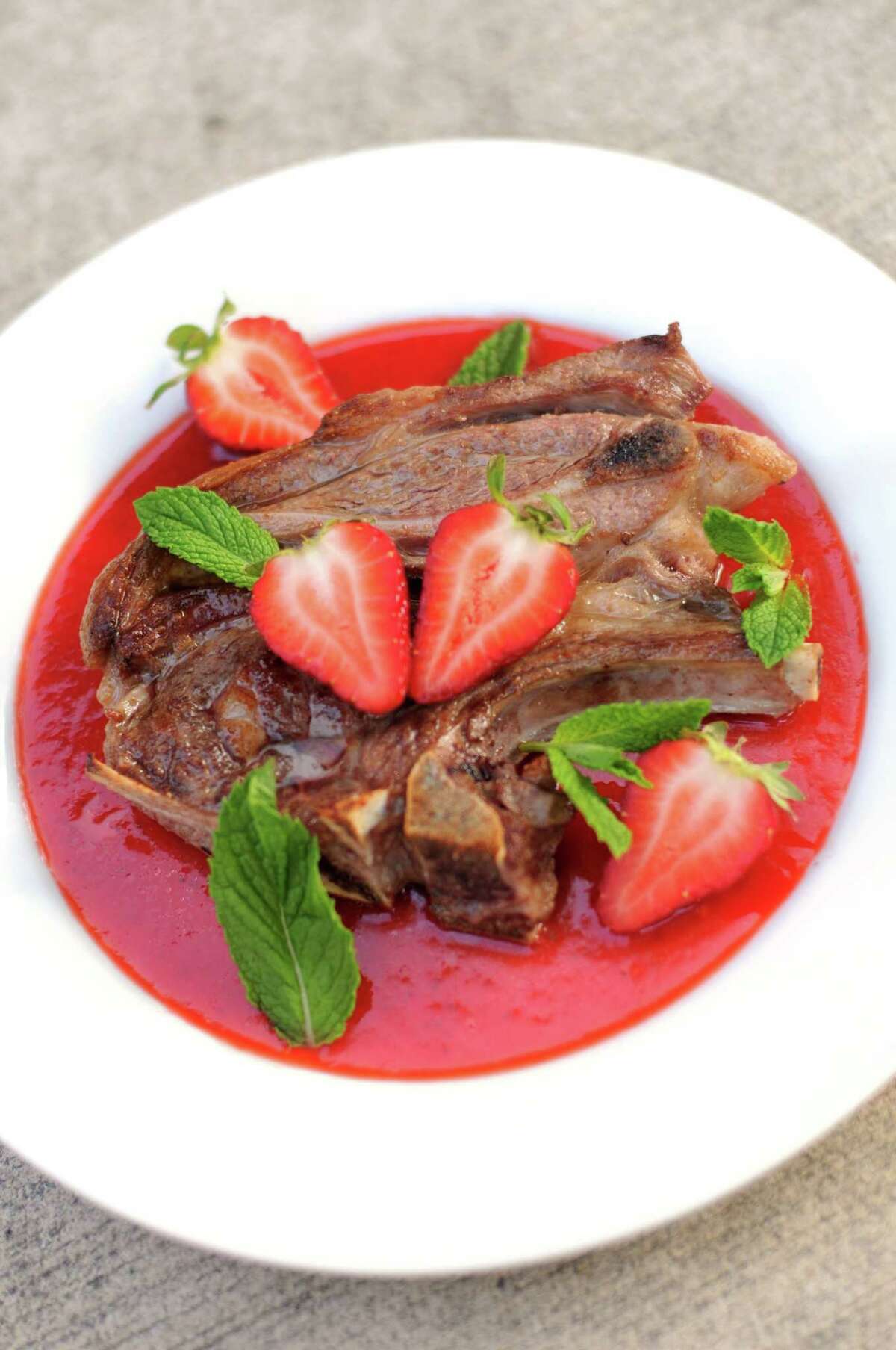 Lamb Chops with Mint Strawberry Sauce
