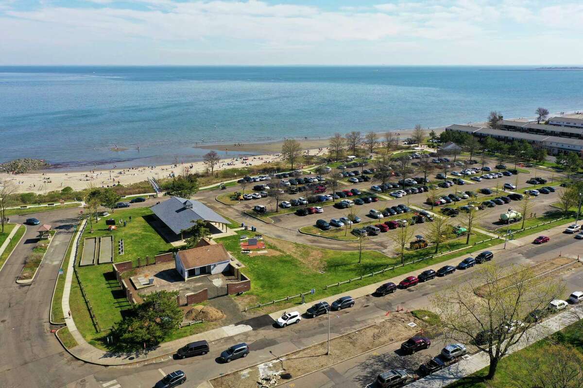 Milford beaches including Silver Sands May 5, 2020, during a limited gathering and social distancing enforcement during the COVID-19 pandemic in Milford, Conn.