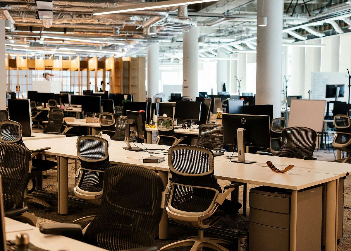 The empty office of Mobify, a Vancouver company that builds online storefronts for major retailers, April 27, 2020. As businesses contemplate the return of workers to their desks, many are considering large and small changes to the modern workplace culture and trappings. (Alana Paterson/The New York Times)