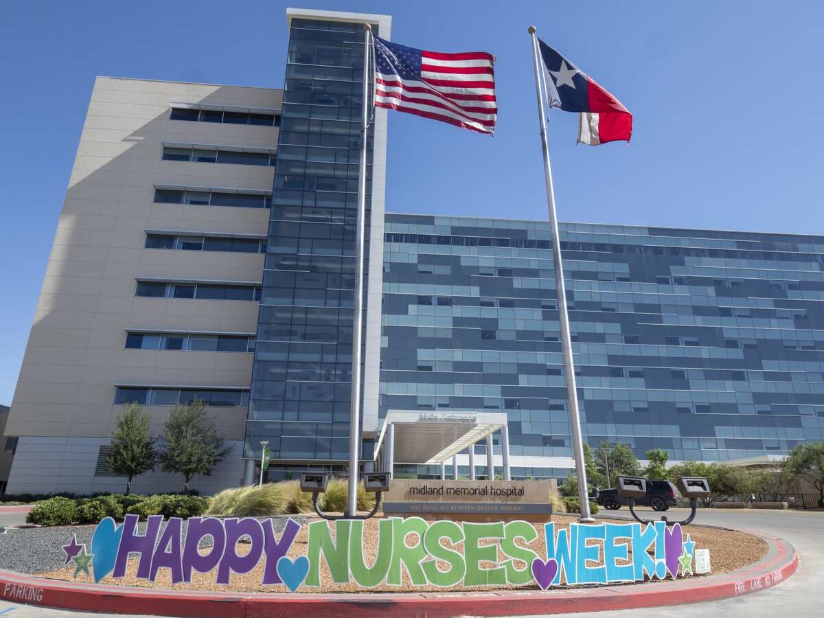 Midland Memorial Hospital as placed lettering outside 05/06/2020 honoring nurses. Tim Fischer/Reporter-Telegram