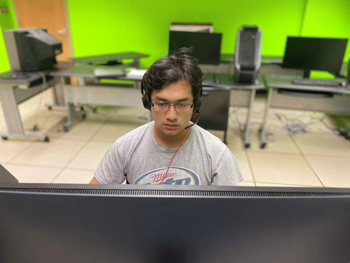 Tommy Nguyen playing League of Legends in the Cardinals Esports computer lab on Thursday, October 24, 2019 in Beaumont, Texas.