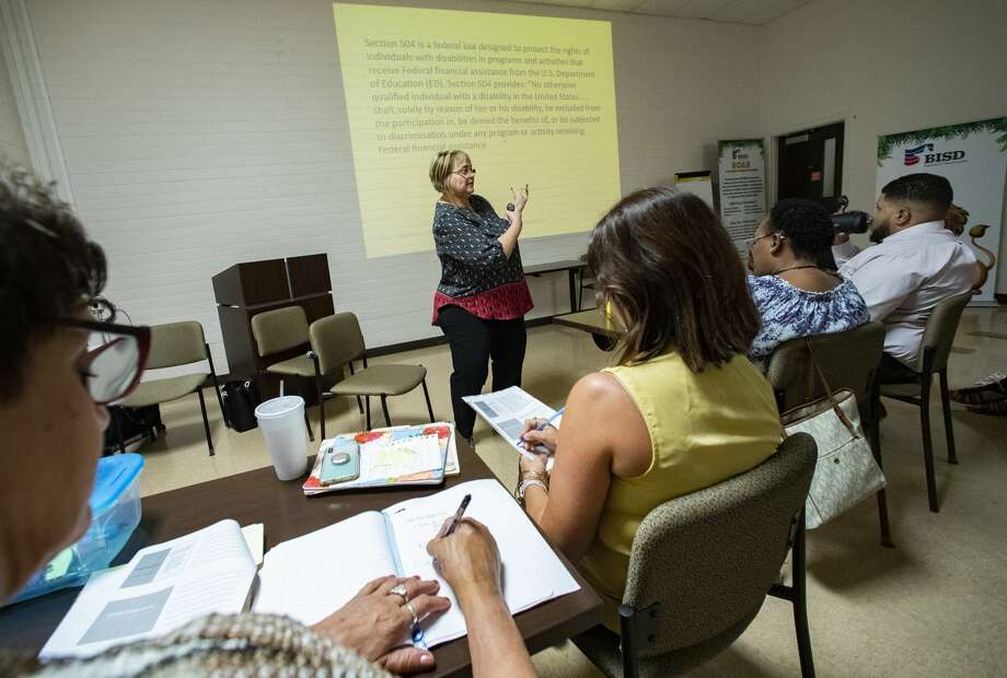 Education Service Center Region 5 program coordinator Lisa Heiner trains educators as part of "Child Find" training in October in Beaumont. Photo: Marie D. De Jesús/Staff Photographer / ? 2019 Houston Chronicle