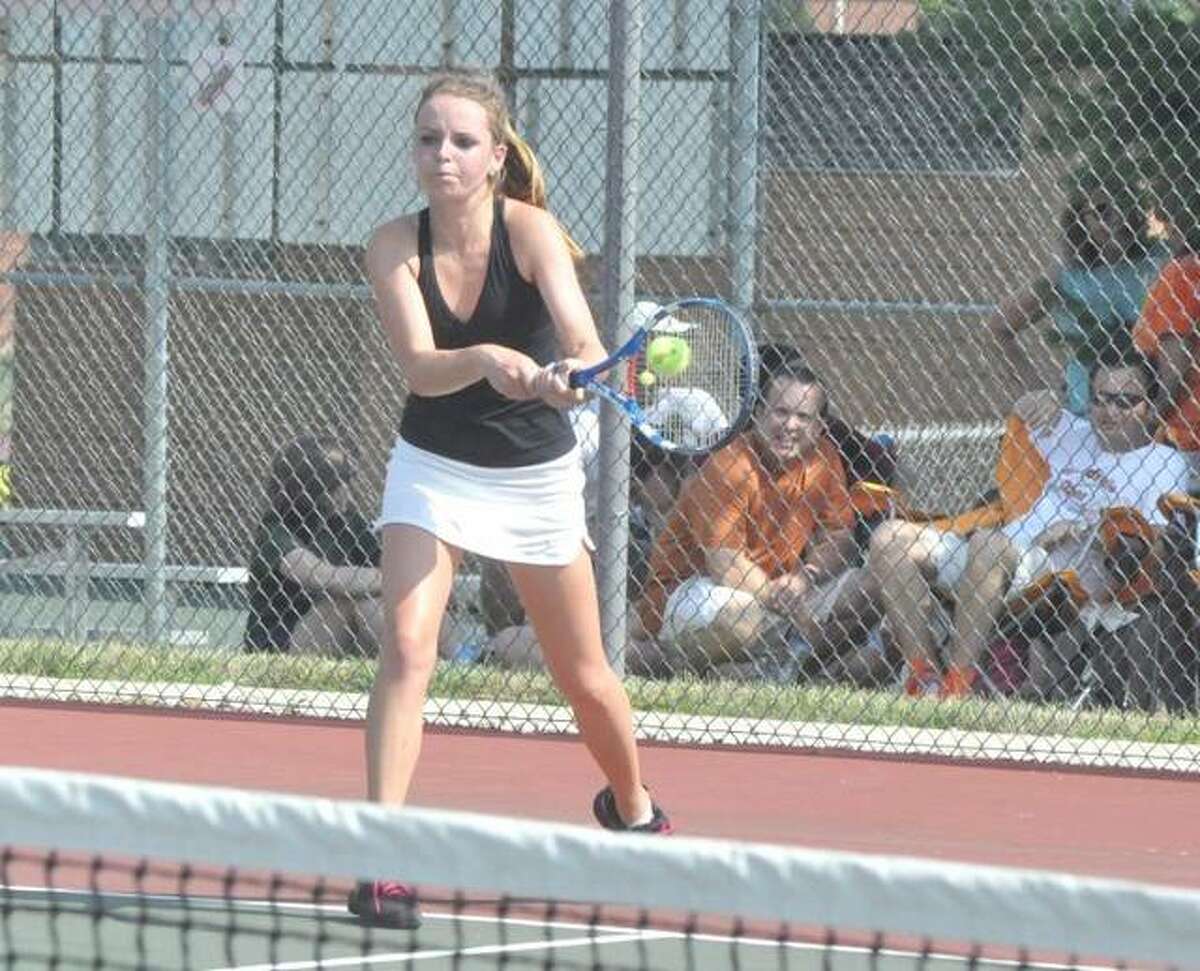 A four-time state qualifier, Morgan McGinnis finished with a 135-54 record, including 14-2 in sectional matches. She won two singles sectional championships and one in doubles.