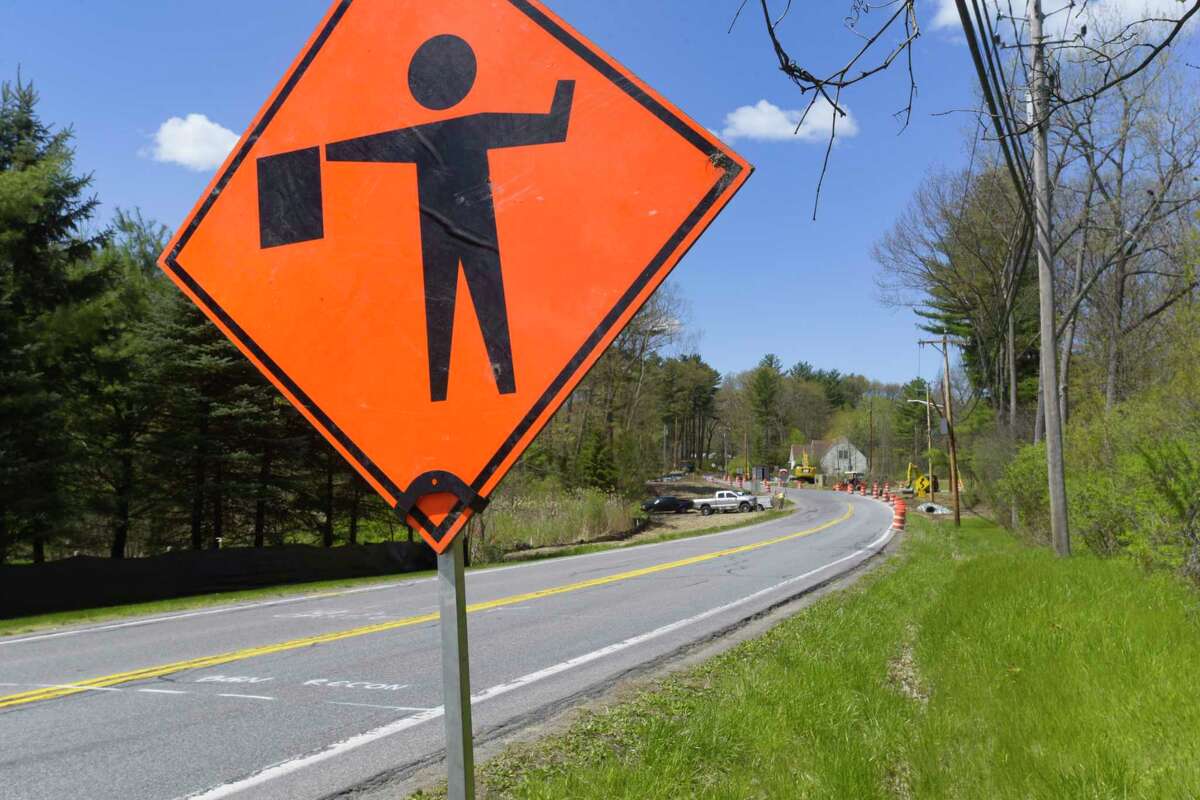 Construction takes place along Rosendale Rd. near the intersection with River Rd. on Thursday, May 7, 2020, in Niskayuna, N.Y. (Paul Buckowski/Times Union)