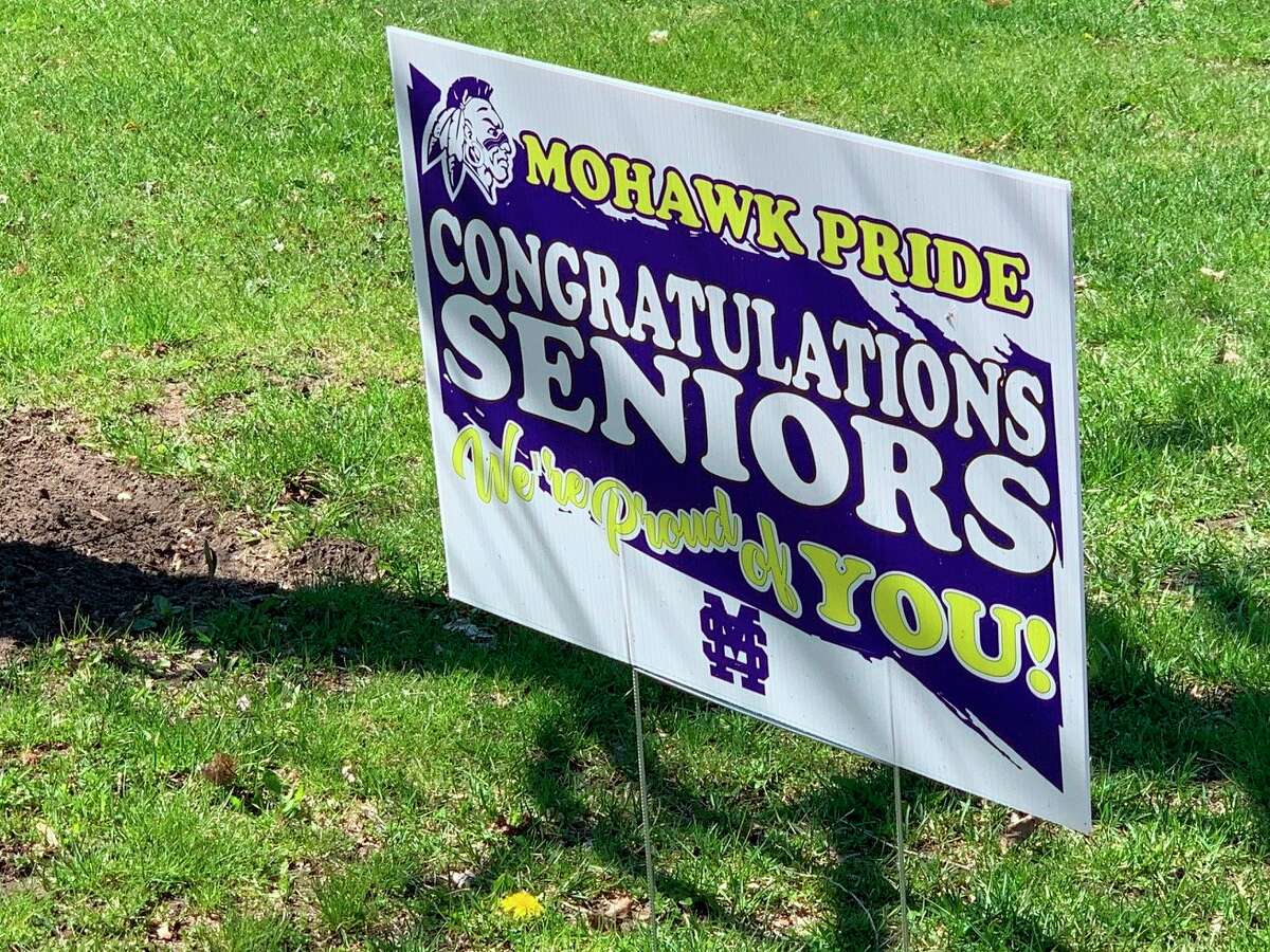 Morley Stanwood High School graduating seniors will be celebrated with a "Senior Cruise" on May 15. Yard signs honoring each student will line the street from Reed City to Morley Stanwood High School during the cruise. (Pioneer photo/Cathie Crew)