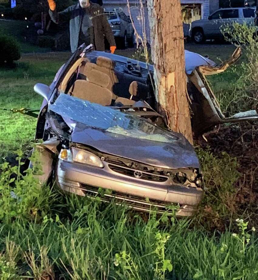 A crash in the area of 170 Bungay Road in Seymour, Conn., on Wednesday, May 6, 2020. Photo: Contributed Photo / Great Hill Hose Company