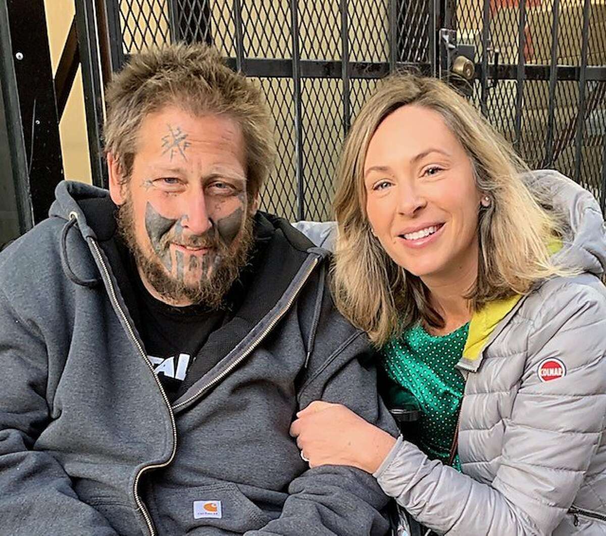 Ian Carrier and his sister, April Slone, in San Francisco in October, 2019.