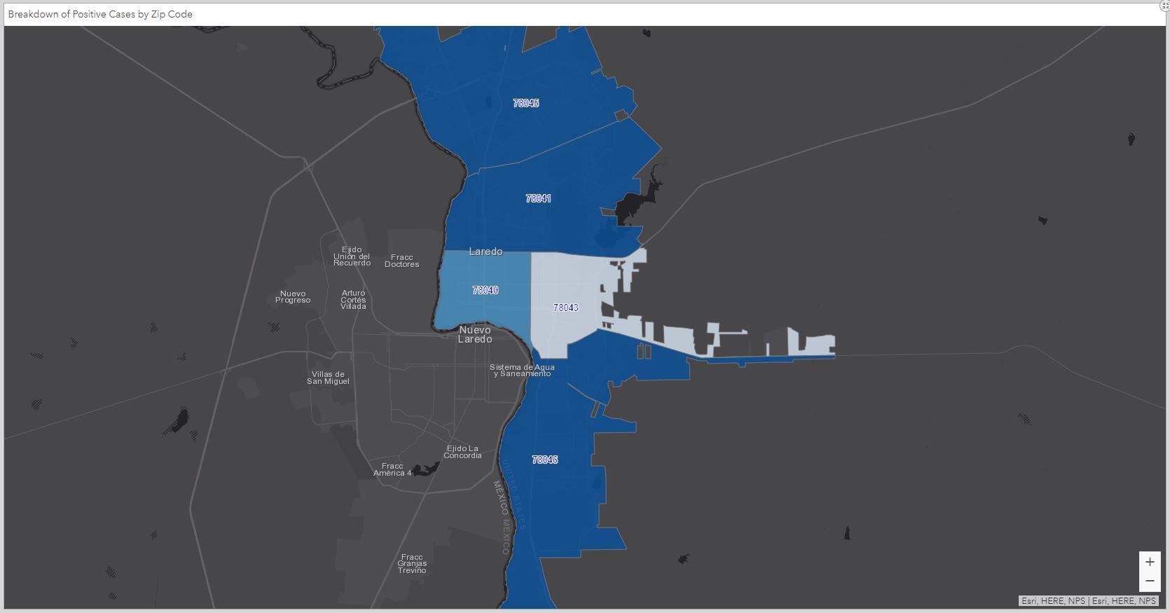 See which Laredo zip codes are most and least affected by the novel