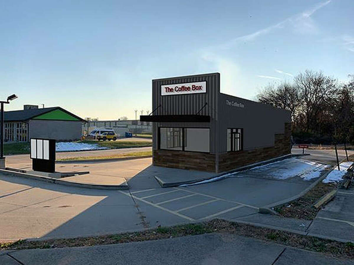 The rendering shown here is what The first Coffee Box location will eventually look like.