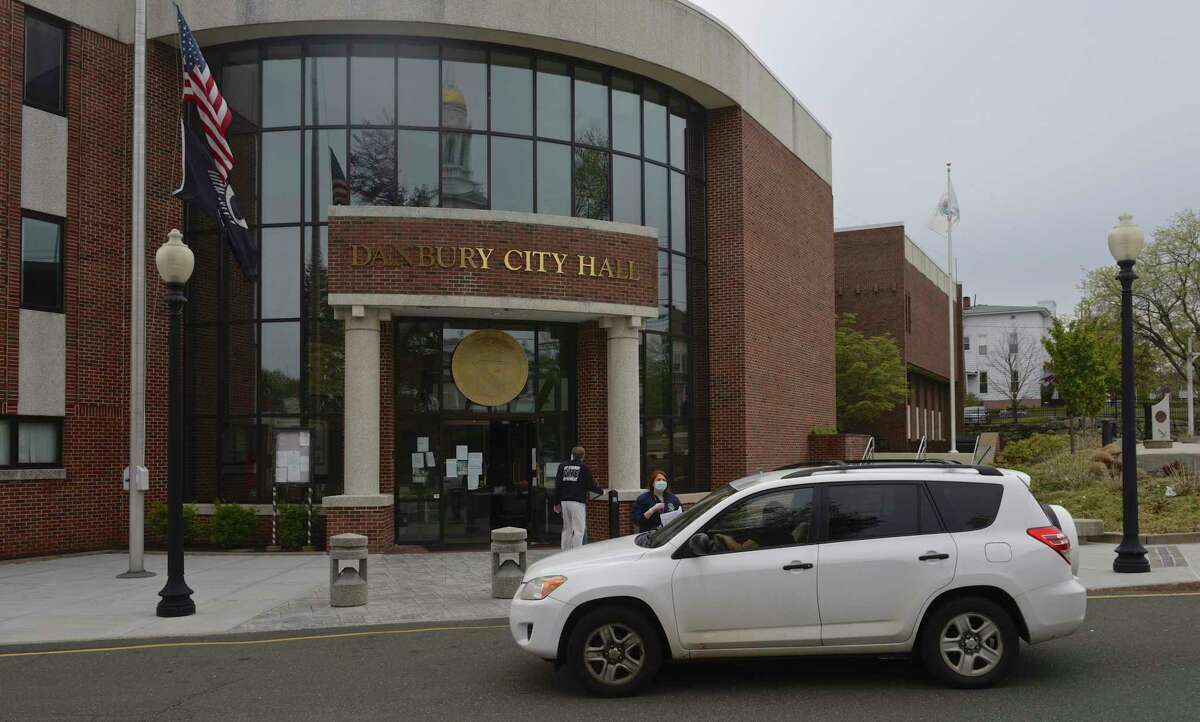 Danbury City Hall pictured on April 8, 2020.