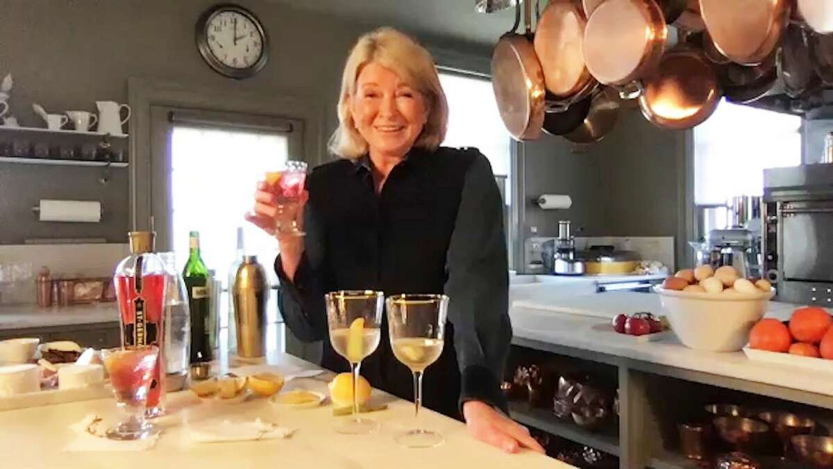 LATE NIGHT WITH SETH MEYERS — Pictured in the screen grab: Martha Stewart at her Westchester home during an interview on April 1, 2020.