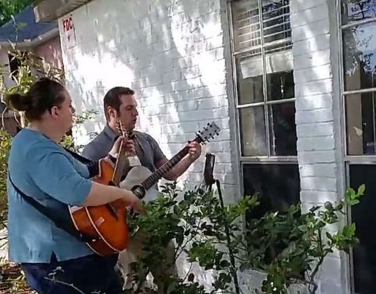 Local musicians serenade residents through their windows at Acorn Manor Assisted Living in The Woodlands during the COVID-19 pandemic.