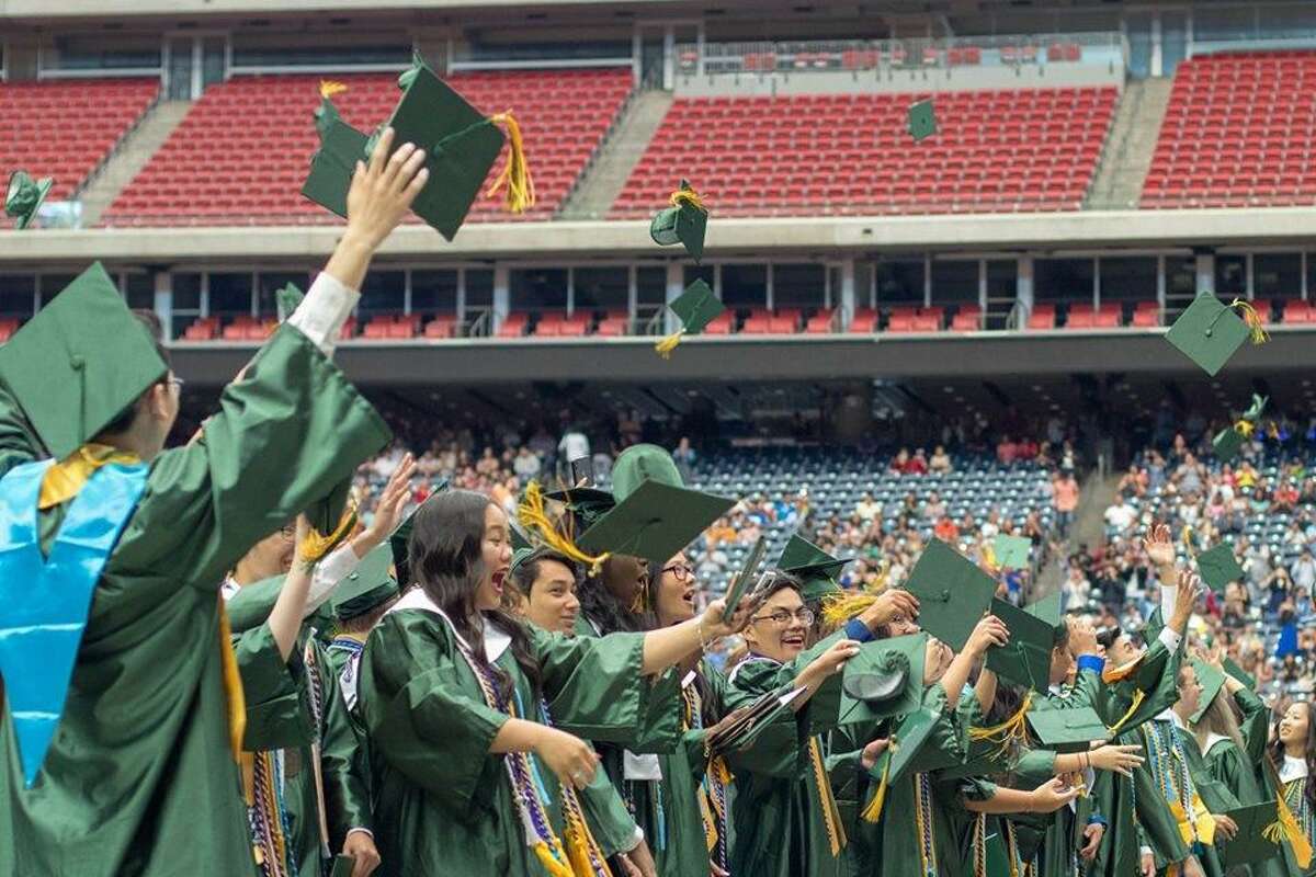 NRG Stadium hosted the Klein Forest High School graduation ceremony pictured in a 2019 photo.