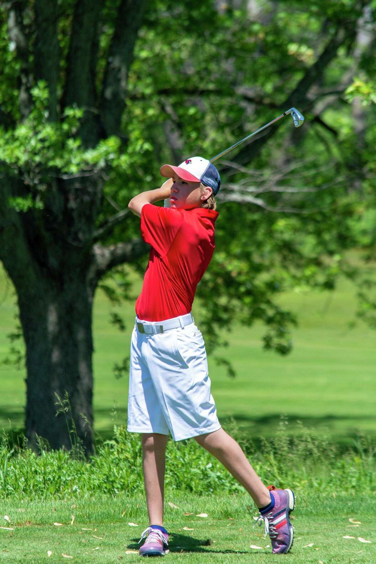Big Rapids' Luke Welch takes a shot during golf action last season. (Pioneer file photo)