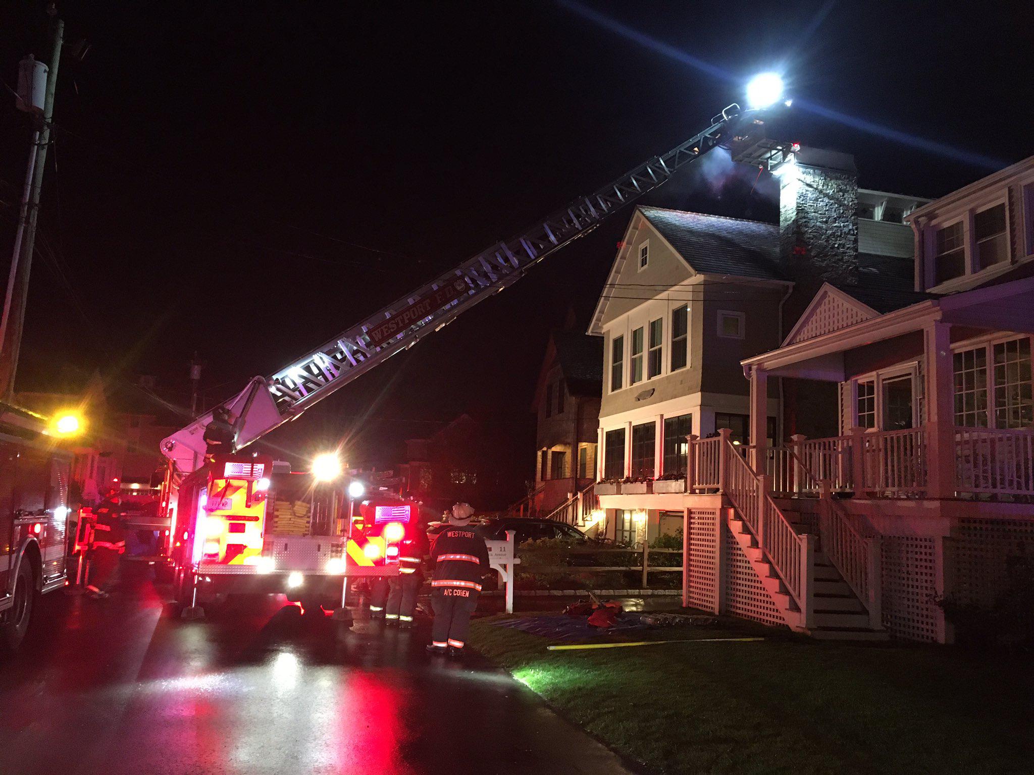 Westport firefighters extinguish chimney fire