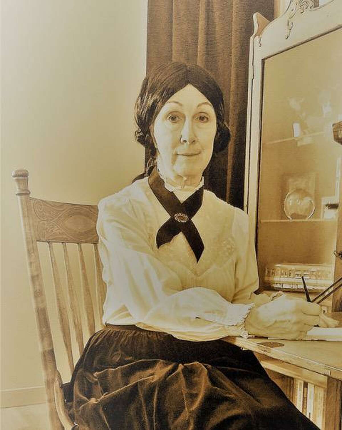 Barb Jennes recreated image of Emily Dickinson.