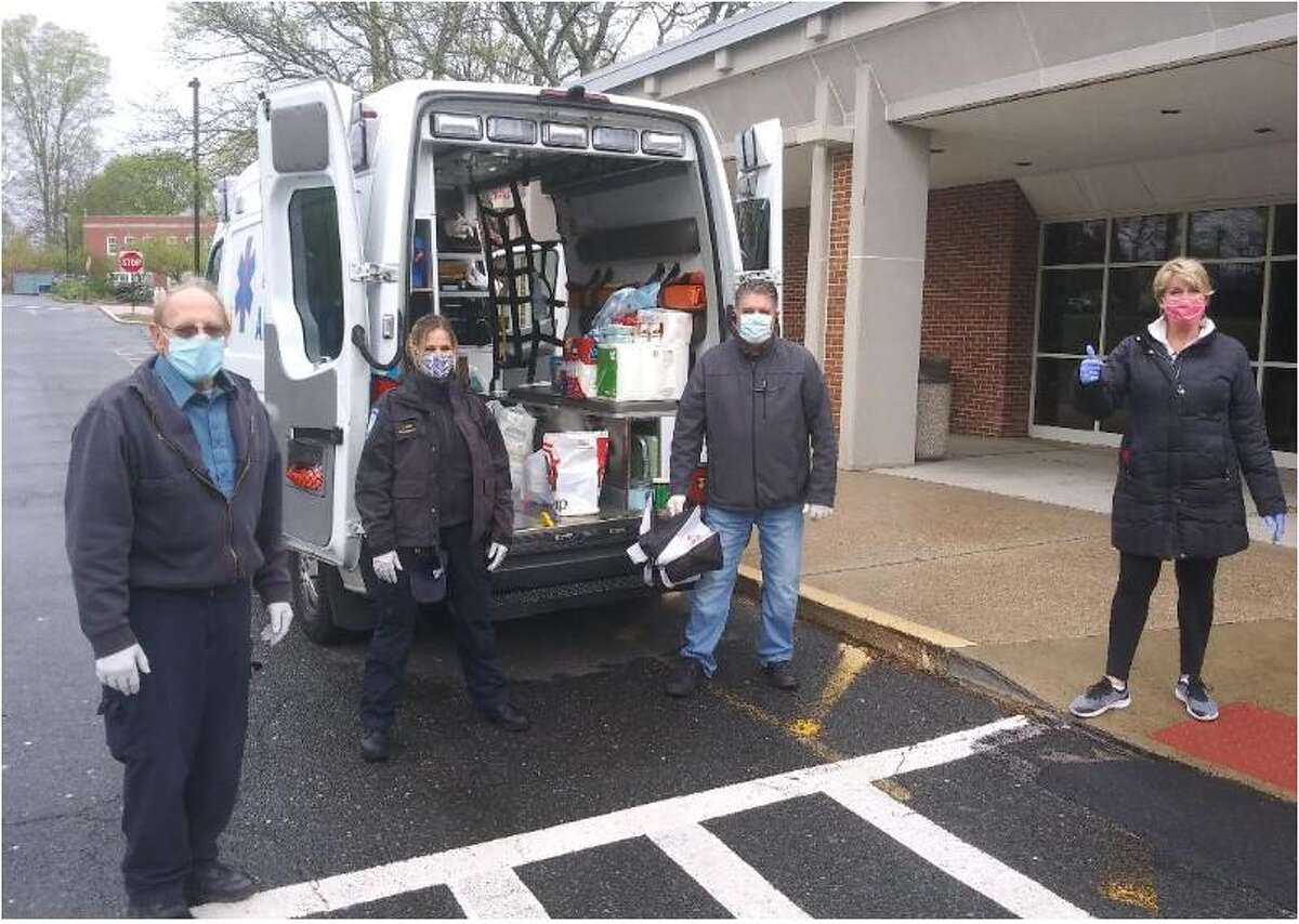Trumbull EMS and State Reps. Dave Rutigliano (R-123), Laura Devlin (R-134) and Ben McGorty (R-122) are co-hosting a community social distancing food drive every Wednesday evening in the Trumbull Library parking lot, 33 Quality St., from 4-6 p.m.