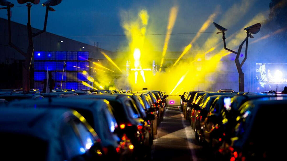 A recent drive-in rave in Germany.