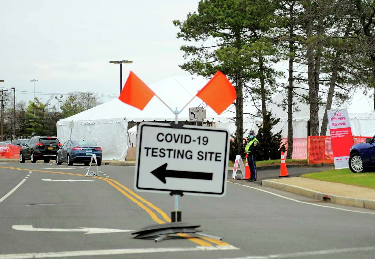 The Covid-19 testing site on Sargent Drive in New Haven, Conn., on Thursday Apr. 23, 2020.
