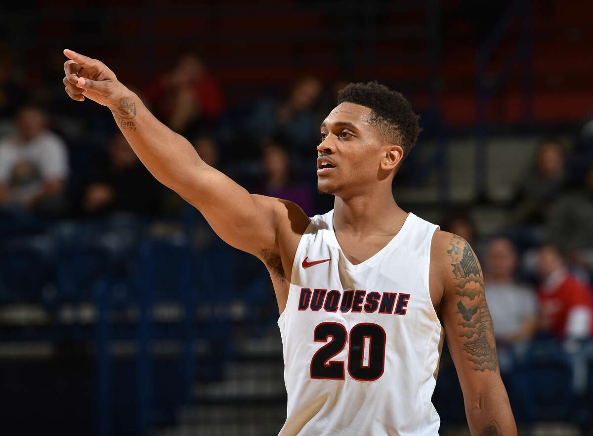 Duquesne University basketball player Kellon Taylor, who announced May 13, 2020, that he will be transferring to the University at Albany. (Duquesne athletics)