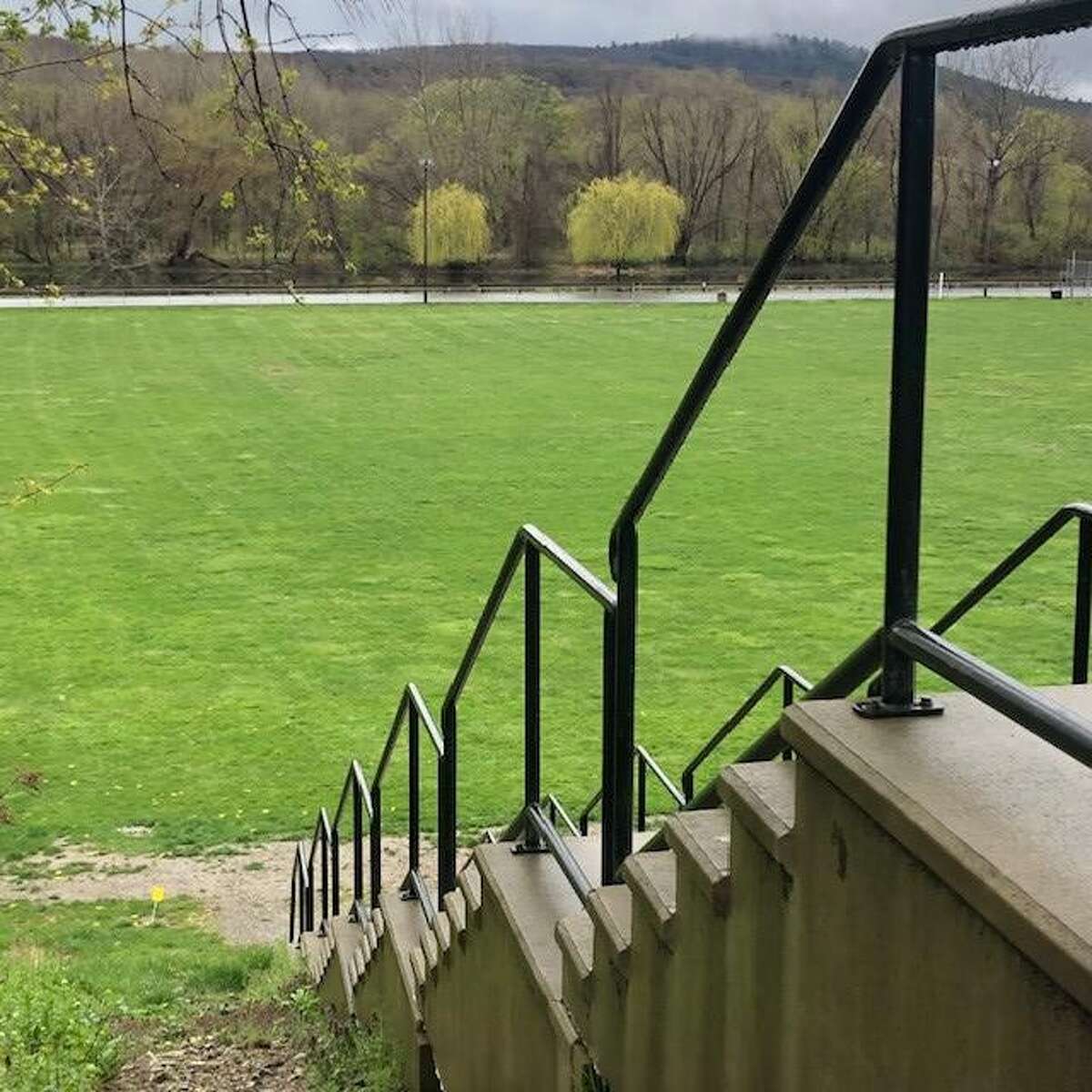 Spectrum/The stairs that lead from Patriot's Way to Young's Field in New Milford May 3, 2020.