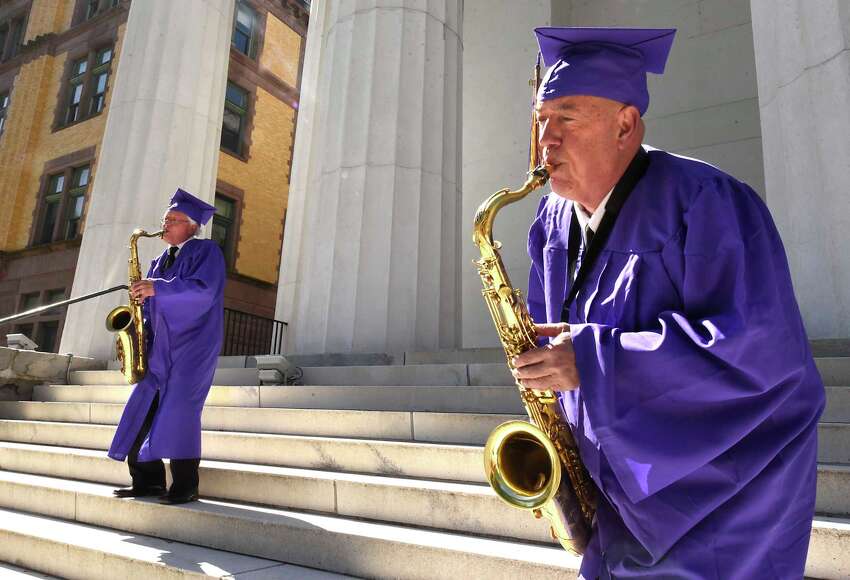 Josh Greenberg of Guilderland, left, and Luke NcNamee of Troy play songs such as what they call 