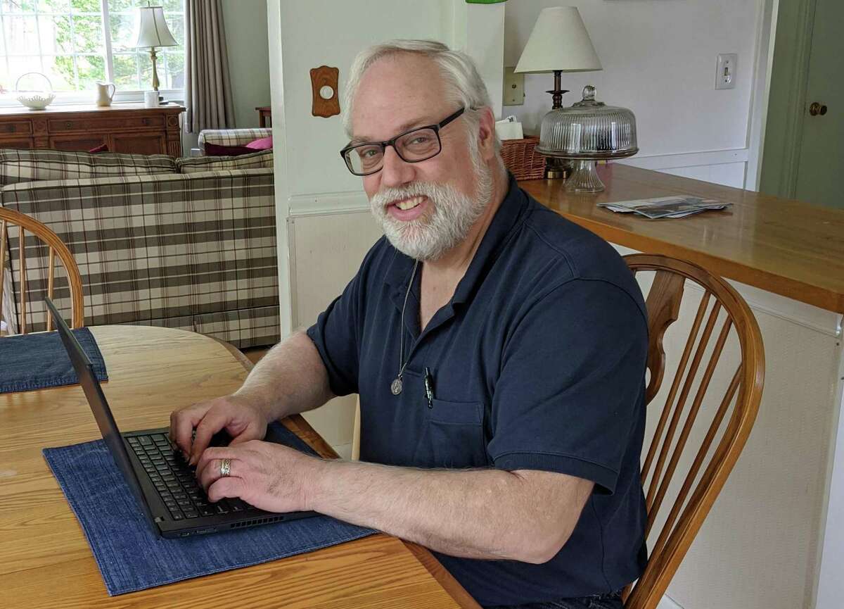 Town IT Director Andrew Neblett is - what else, these days? - working from home.