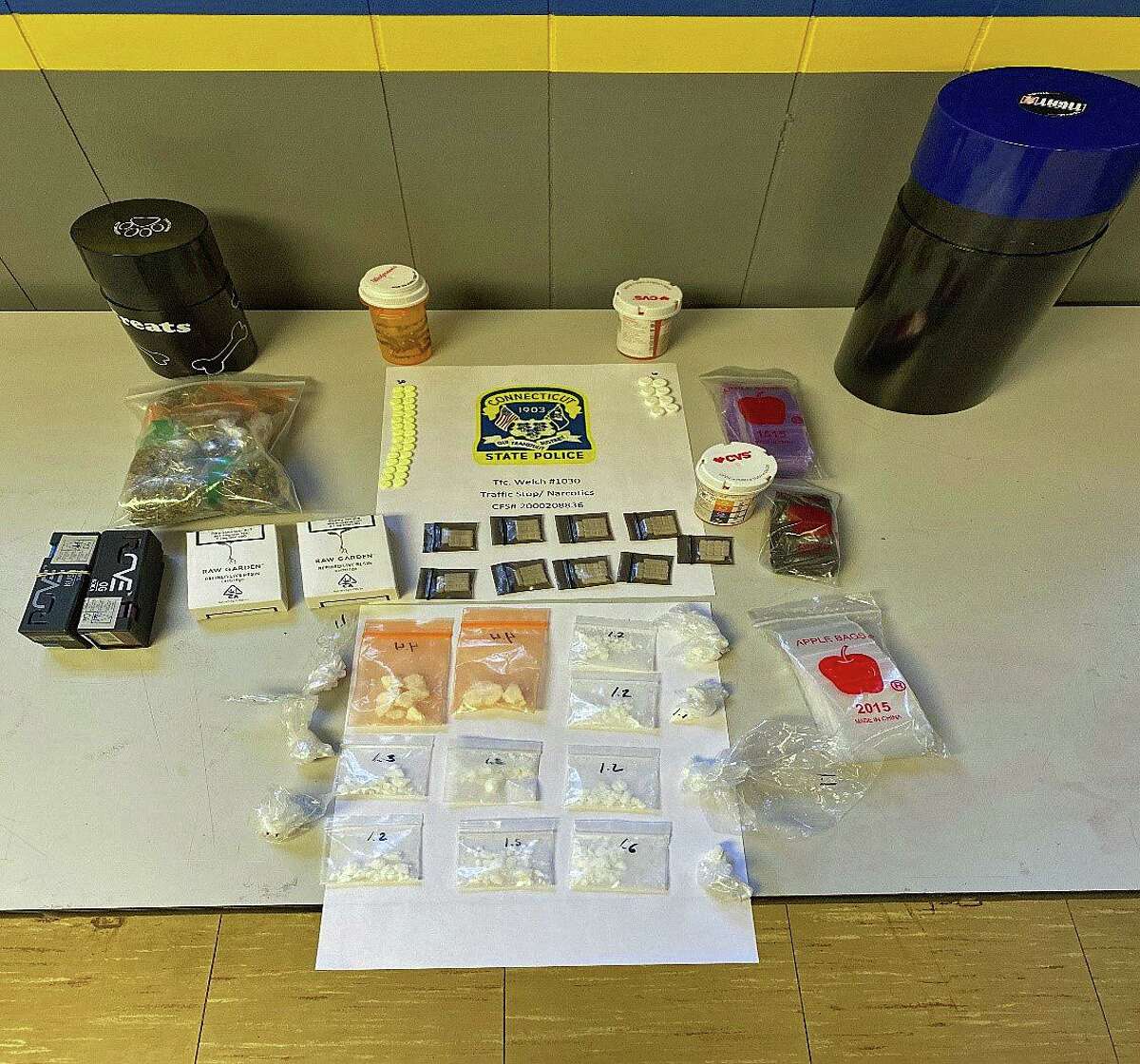 A Connecticut man, who was clocked driving at 89 mph on I-84, has been arrested after State Police found a quanity of drugs inside his vehicle. Angel Torres, of Hartford, 31, of Hartford, was found in possession of approximately 26.9 grams of cocaine, 1.6 ounces of marijuana, 45 Alprazolam pills and 30 Clonazepam pills.