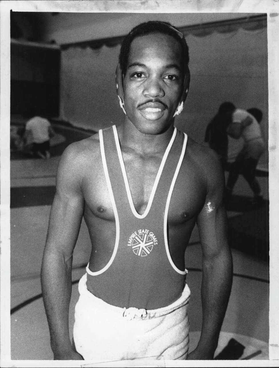 Shawn Sheldon, SUNYA wrestling. March 7, 1986 (Paul Kniskern/Times Union Archive)