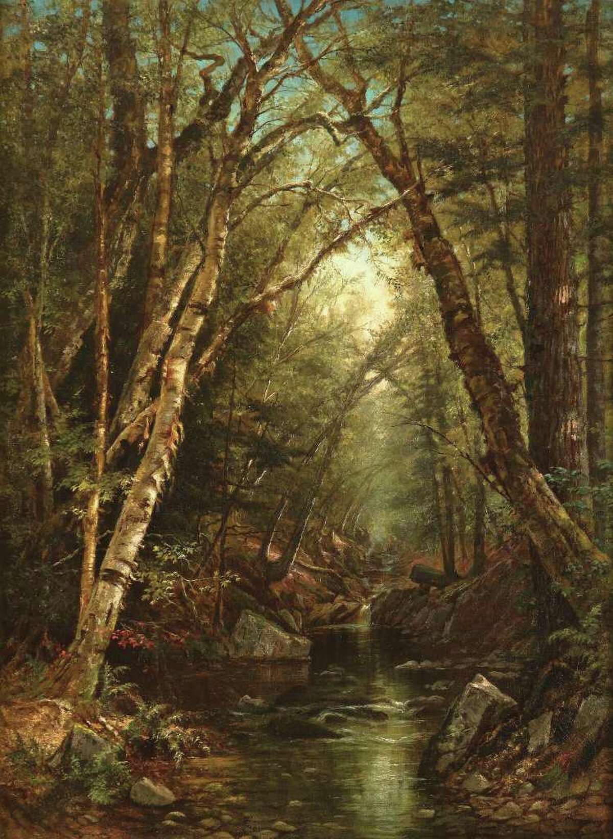 Mary Josephine Walters (1837?1883) "Forest Interior" Oil on canvas, 8 x 6 in. Collection of Nicholas V. Bulzacchelli