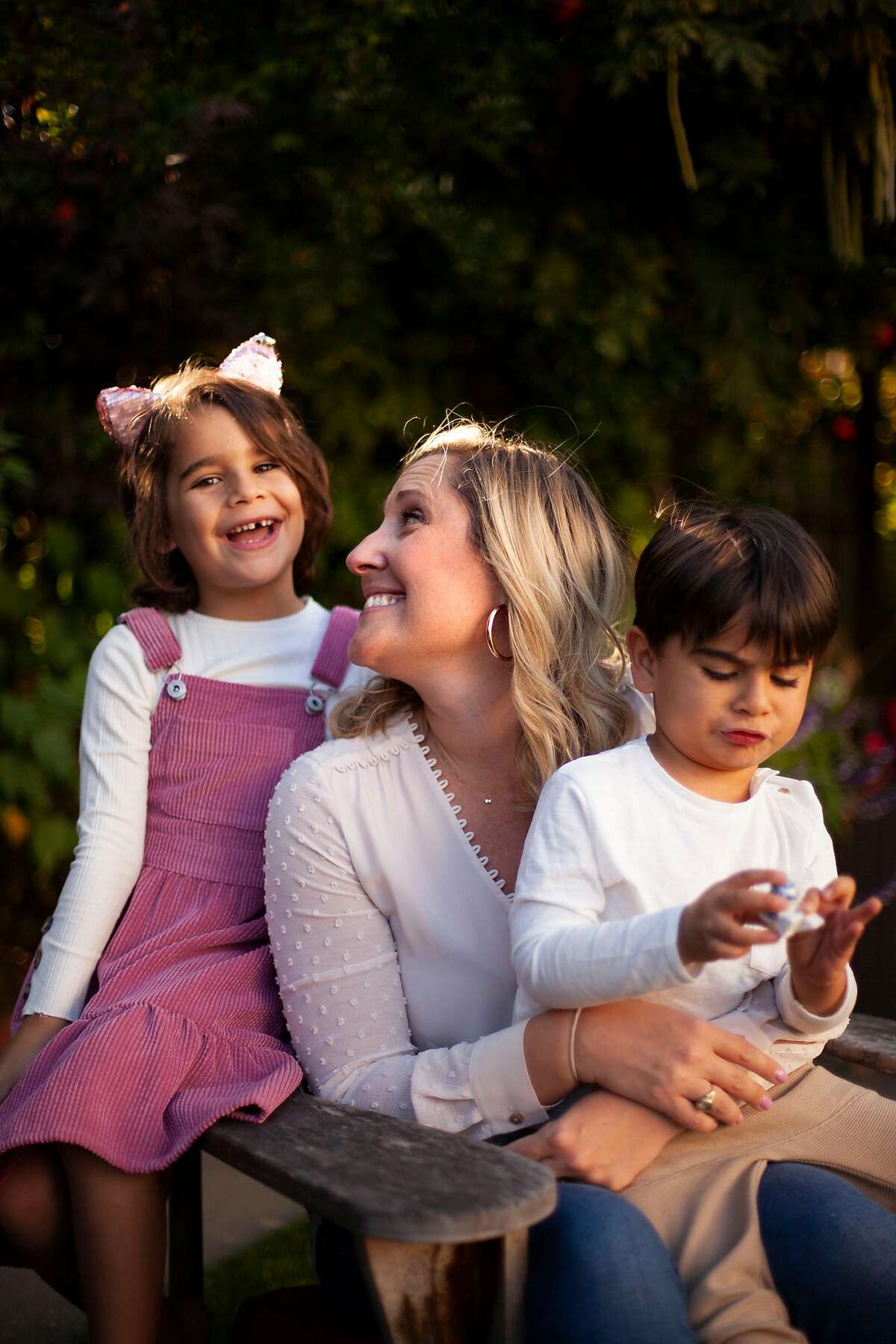 Sarahjane Sacchetti, CEO of Cleo, with her two children.