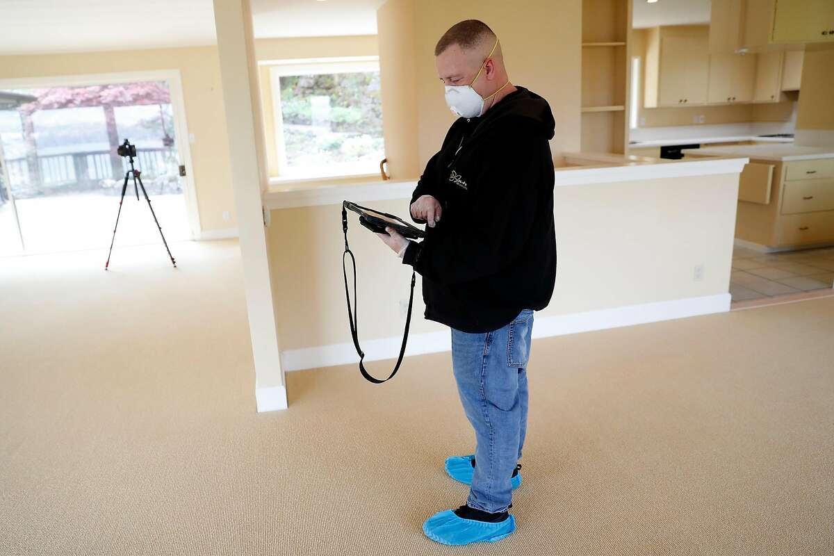 Photographer Tom Sparks creates a 3-D interactive tour of a house for rent in Sausalito in April. Many real estate transactions have had to go virtual.
