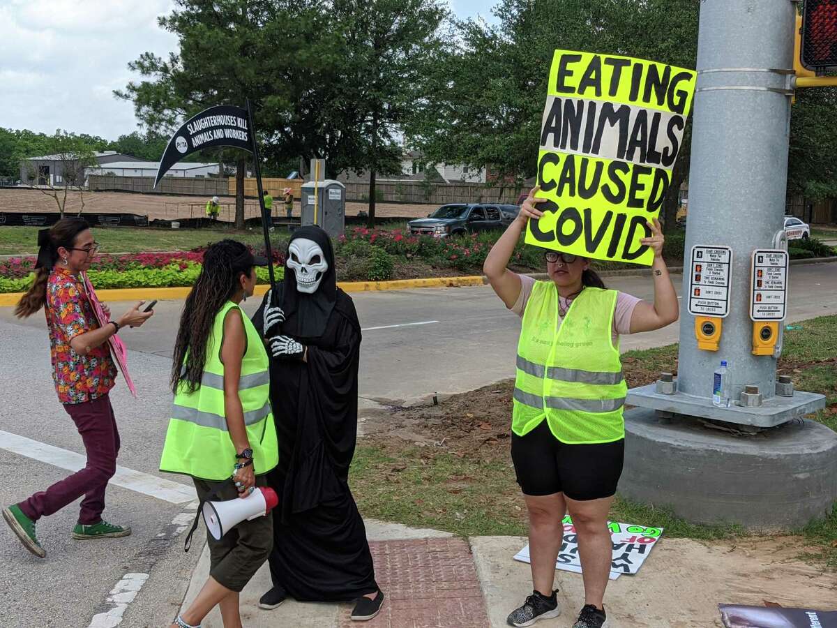 Vegan activists protest Spring meat processing center amid COVID19
