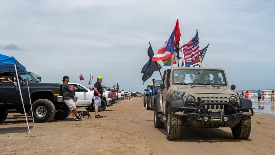 Jeep Weekend started as a small weekend event for Jeep lovers in Crystal Beach but has grown to a large gathering of hundreds of vehicles including Jeeps, UTV's, 4-wheelers and more on the beach. Photo made on May 16, 2020. Fran Ruchalski/The Enterprise